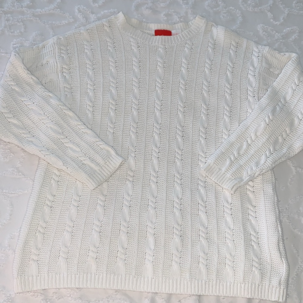 VINTAGE LIZ CLAIBORNE CABLE KNIT CREWNECK SWEATER